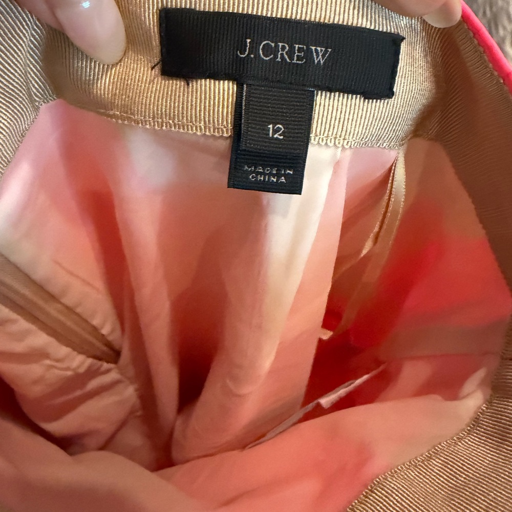 J. Crew neon pink tan check plaid taffeta party twirl skirt 12 - Picture 8 of 12